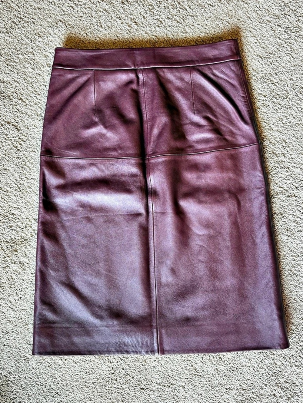 Coach Lamb Skin Leather Wrap Skirt in Burgundy Size 8 NWT - Picture 13 of 13